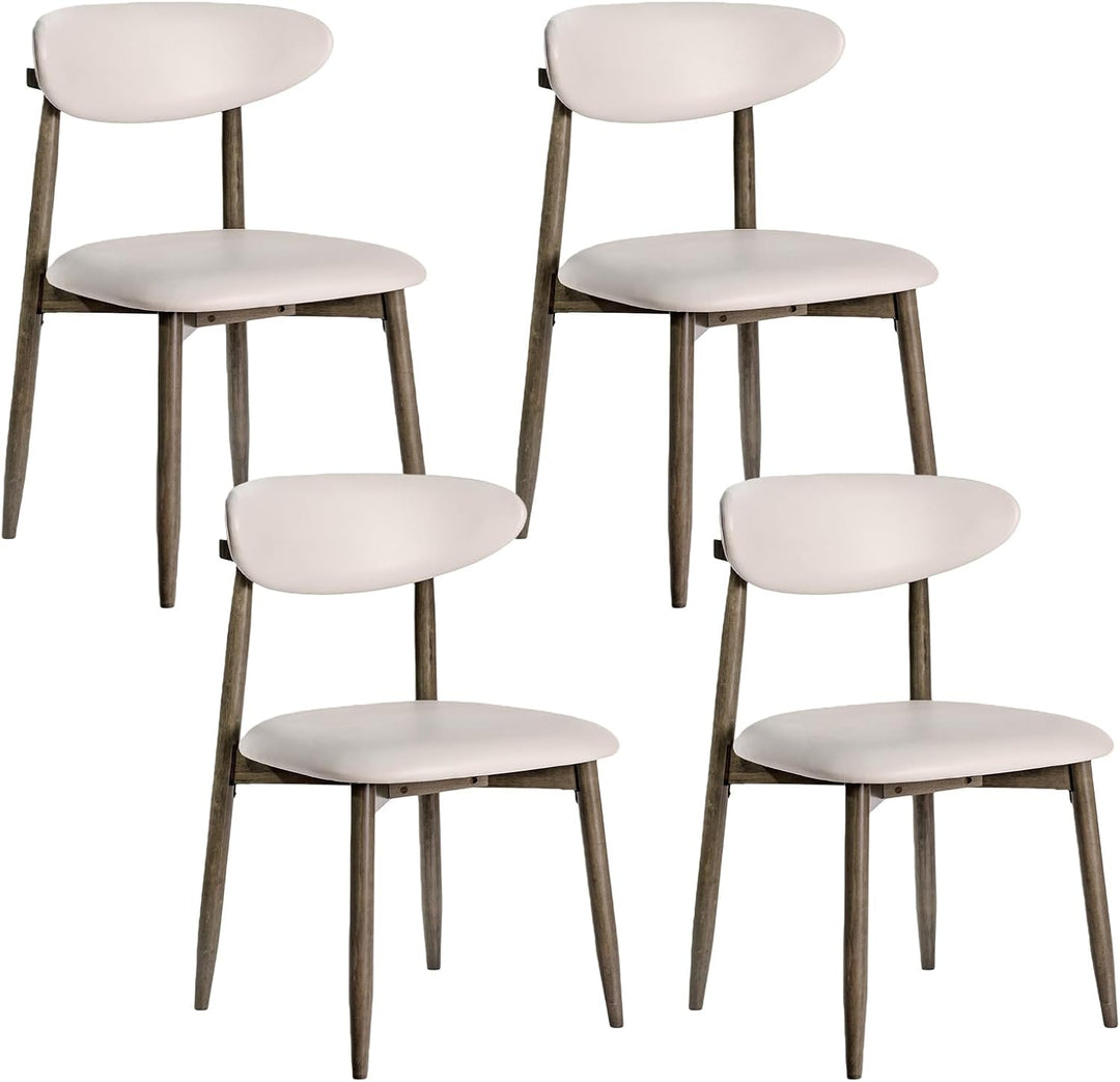 Giantex Wooden Dining Chairs Set of 2/4 with Curved Backrest &amp; Solid Rubber Wood Legs