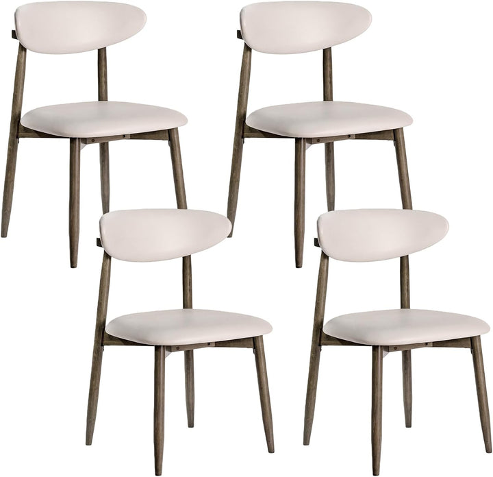 Giantex Wooden Dining Chairs Set of 2/4 with Curved Backrest &amp; Solid Rubber Wood Legs