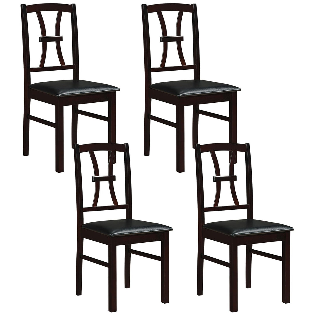 GIANTEX Wooden Dining Chairs Set of 2/4 | Faux Leather Kitchen Chairs w/ Elegant High Back