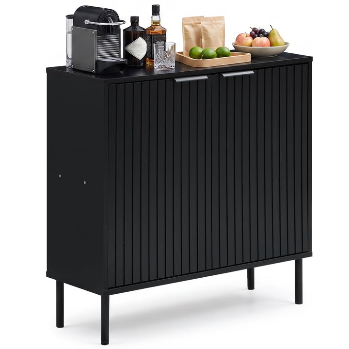 GIANTEX Fluted Buffet Cabinet | 2-Door Sideboard w/Storage