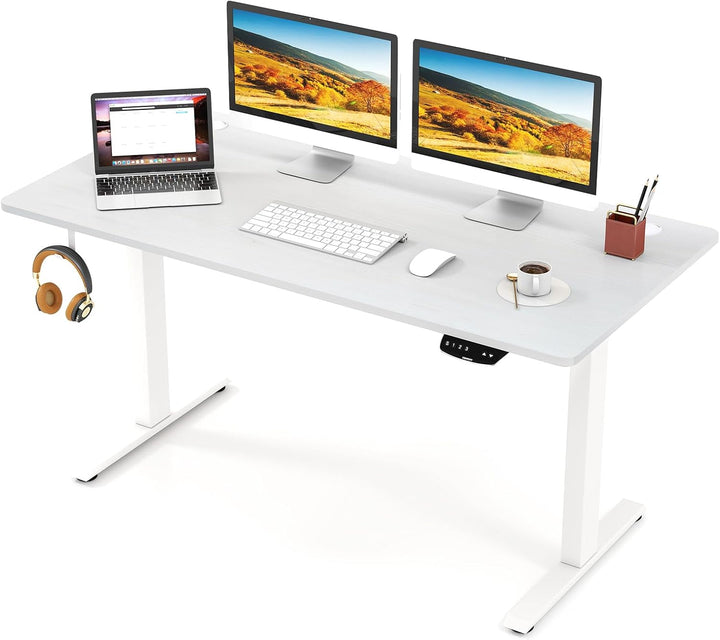 Giantex Electric Dual Motor Standing Desk | 55" x 28" Height Adjustable Sit Stand Computer Workstation w/3 Memory Height