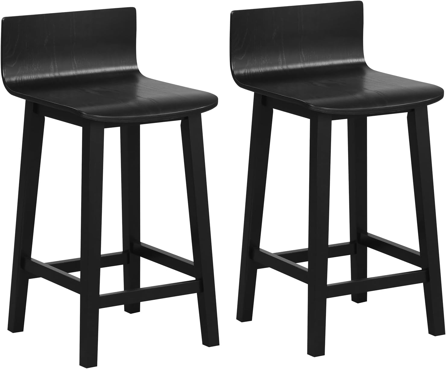 Giantex 2 or 4 Bar Stools Set with Low Back & Footrest