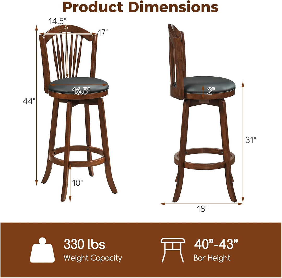 GIANTEX Swivel Barstools Height Bar Chairs