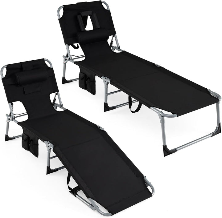 Giantex Tanning Chair with Face Arm Holes Folding Chair