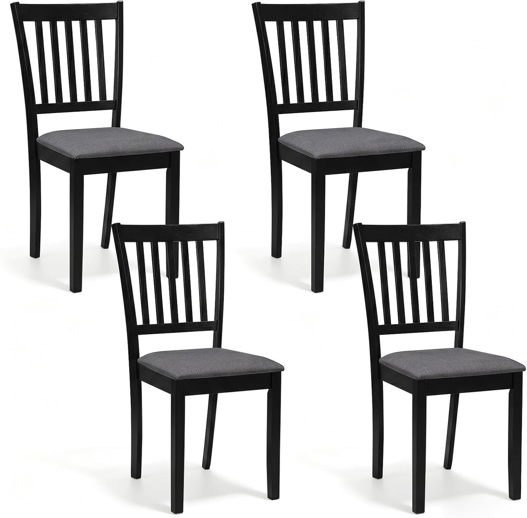 Giantex Modern Farmhouse Wood Slat-Back Kitchen Chairs w/Padded Seat (2/4)