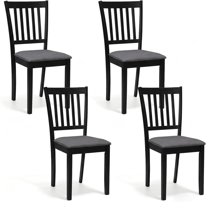 Giantex Modern Farmhouse Wood Slat-Back Kitchen Chairs w/Padded Seat (2/4)