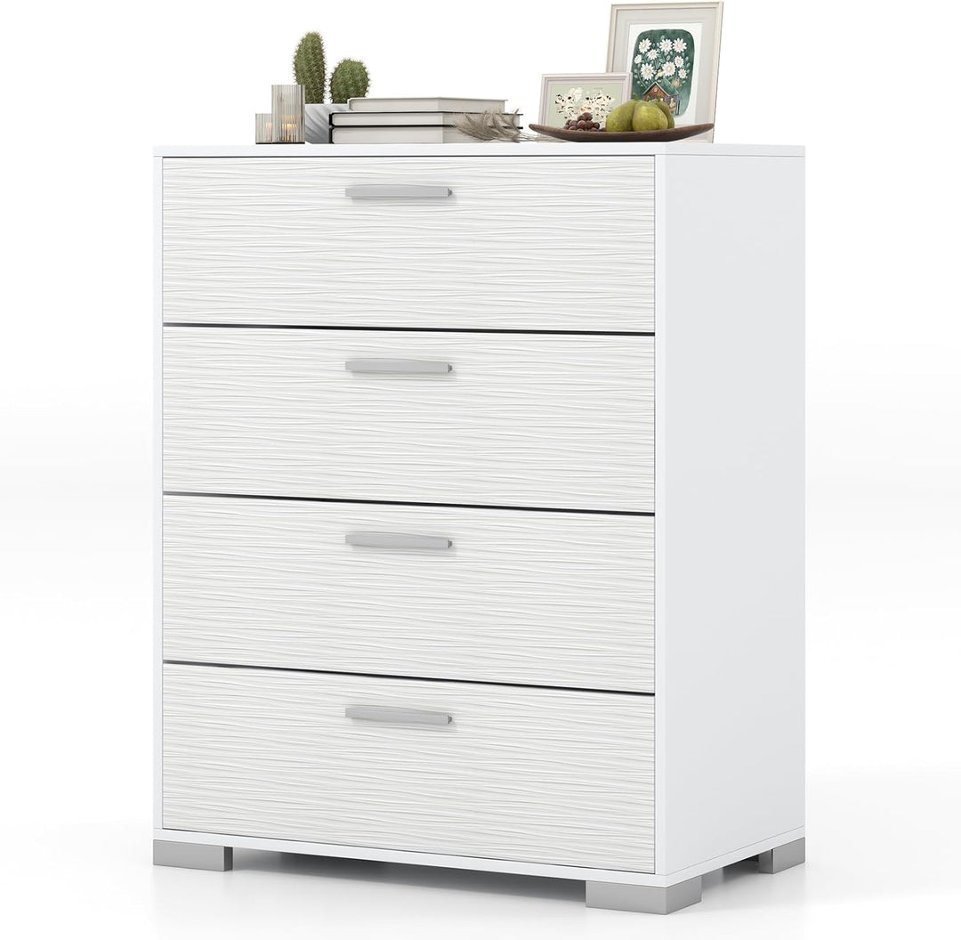 Giantex Storage Cabinet with 4 Drawers, Metal Legs & Handles, Anti-Toppling Devices, Tall Cabinet