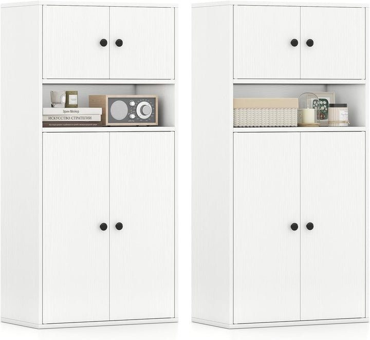 Giantex 44" Tall Bookshelf Modern Bookcase with Doors & Adjustable Shelf