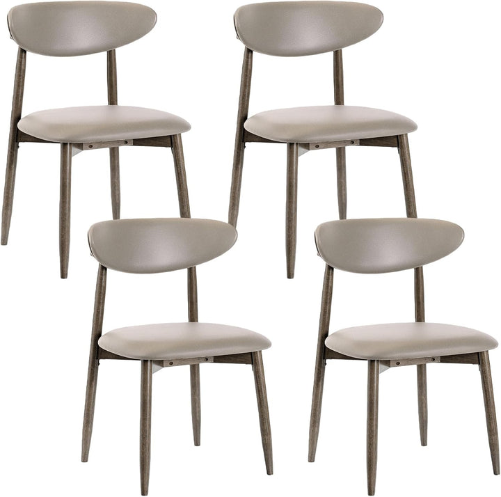 Giantex Wooden Dining Chairs Set of 2/4 with Curved Backrest &amp; Solid Rubber Wood Legs