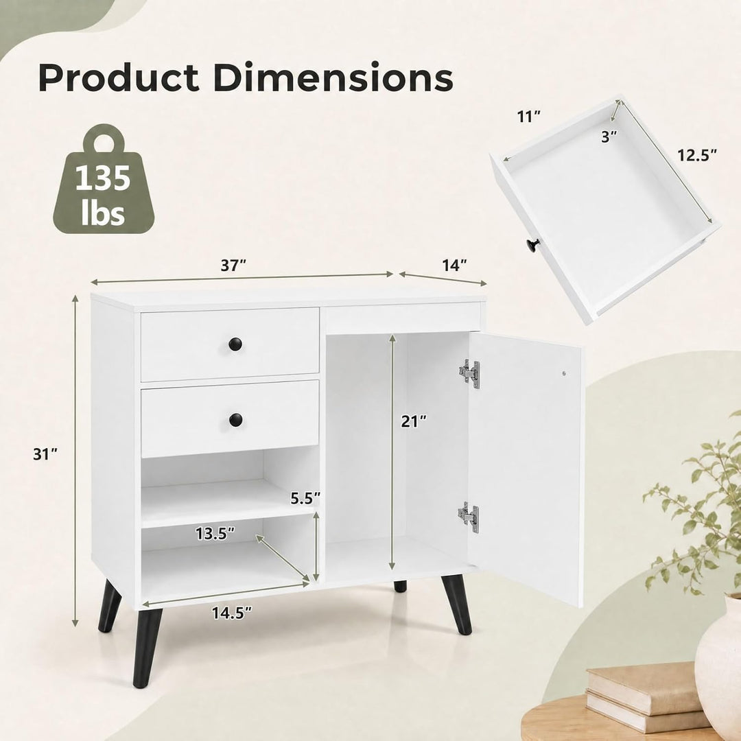 GIANTEX Buffet Cabinet with Storage, 31" Wooden Sideboard Cabinet
