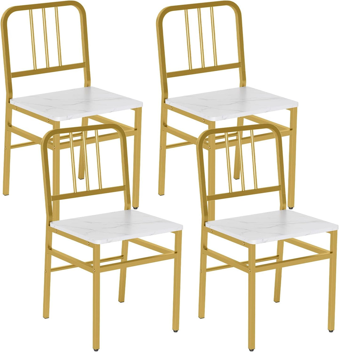 GIANTEX Metal Dining Chairs Set of 4 &amp; Modern Kitchen Chairs