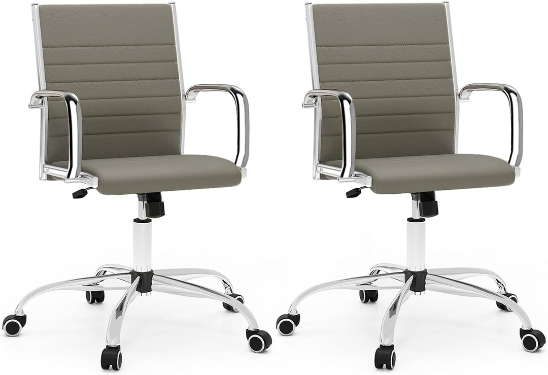 Giantex Leather Office Chair,Ergonomic Computer Desk Chair