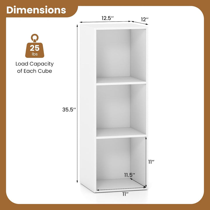 GIANTEX Cube Bookshelf Tool-Free Assembly Wooden Book Shelf
