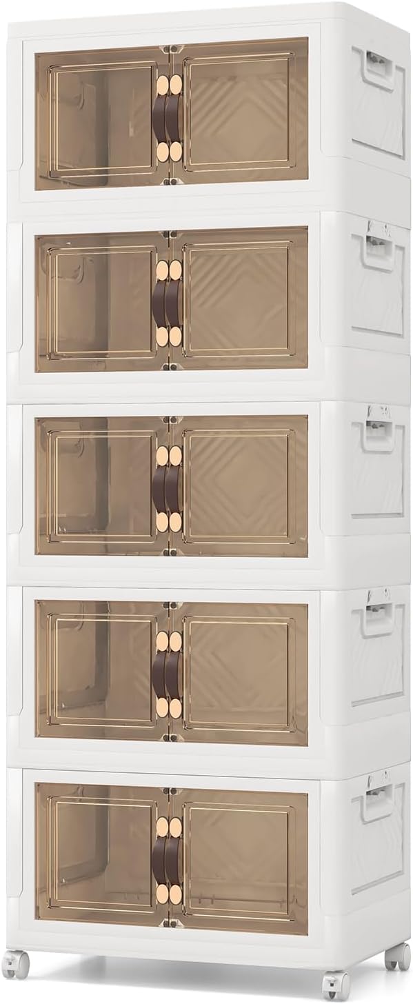 Giantex 3-Pack Storage Bins with Lids and Wheels, 50 Gal Total Capacity