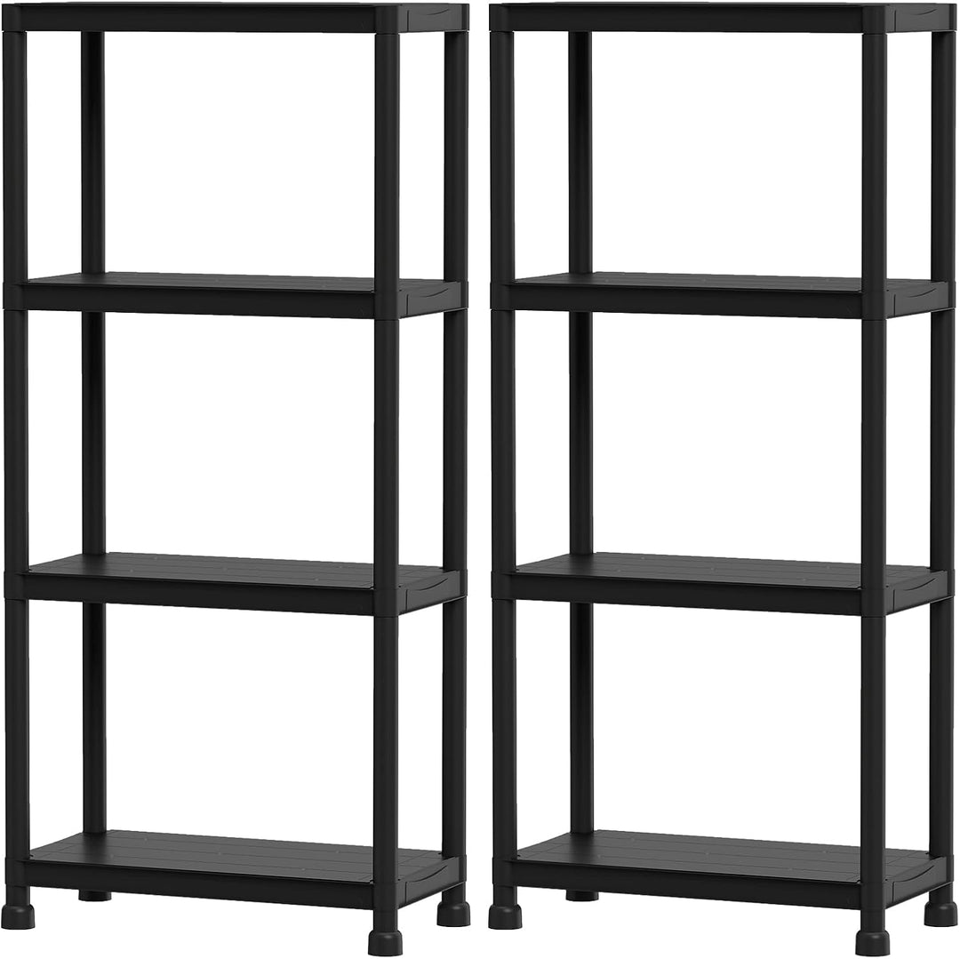 Giantex 4-Tier Heavy-Duty Plastic Storage Shelves (24" x 12.5" x 53")