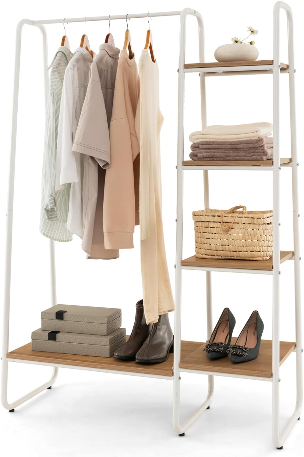 Giantex Clothes Rack with Shelves, Industrial Garment Rack with 5-Tier Shelves