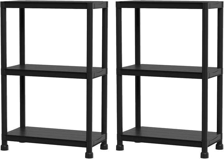 Giantex 3-Tier Heavy-Duty Plastic Storage Shelves (24" x 12.5" x 37")