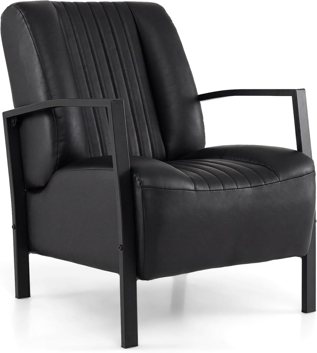 Giantex PU Leather Upholstered Armchair with Padded Seat &amp; Back (1/2)