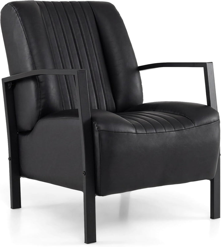 Giantex PU Leather Upholstered Armchair with Padded Seat &amp; Back (1/2)