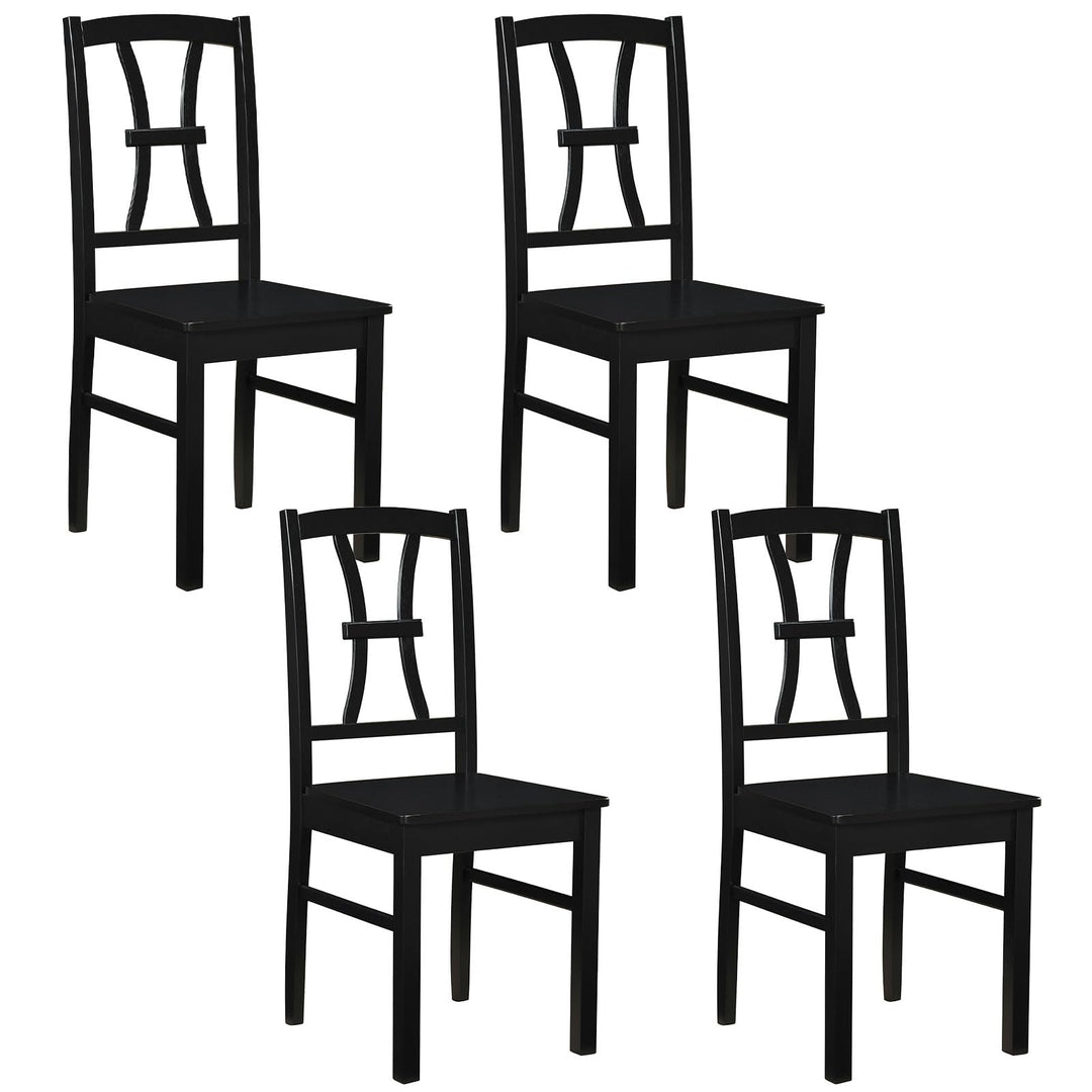 GIANTEX Solid Wood White Kitchen Chairs w/ Elegant High Back (2/4)