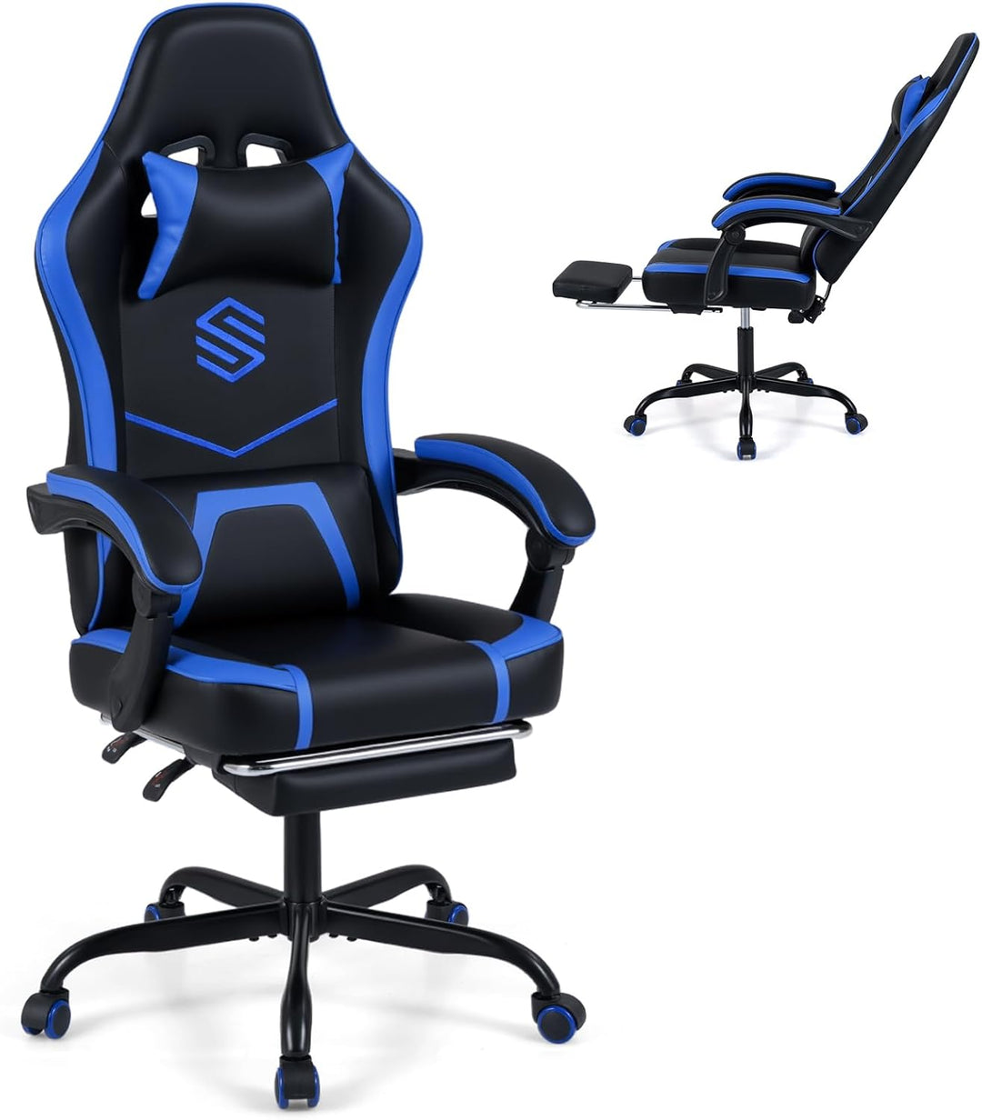 Giantex Gaming Chair | Height Adjustable Computer Desk Chair with Headrest