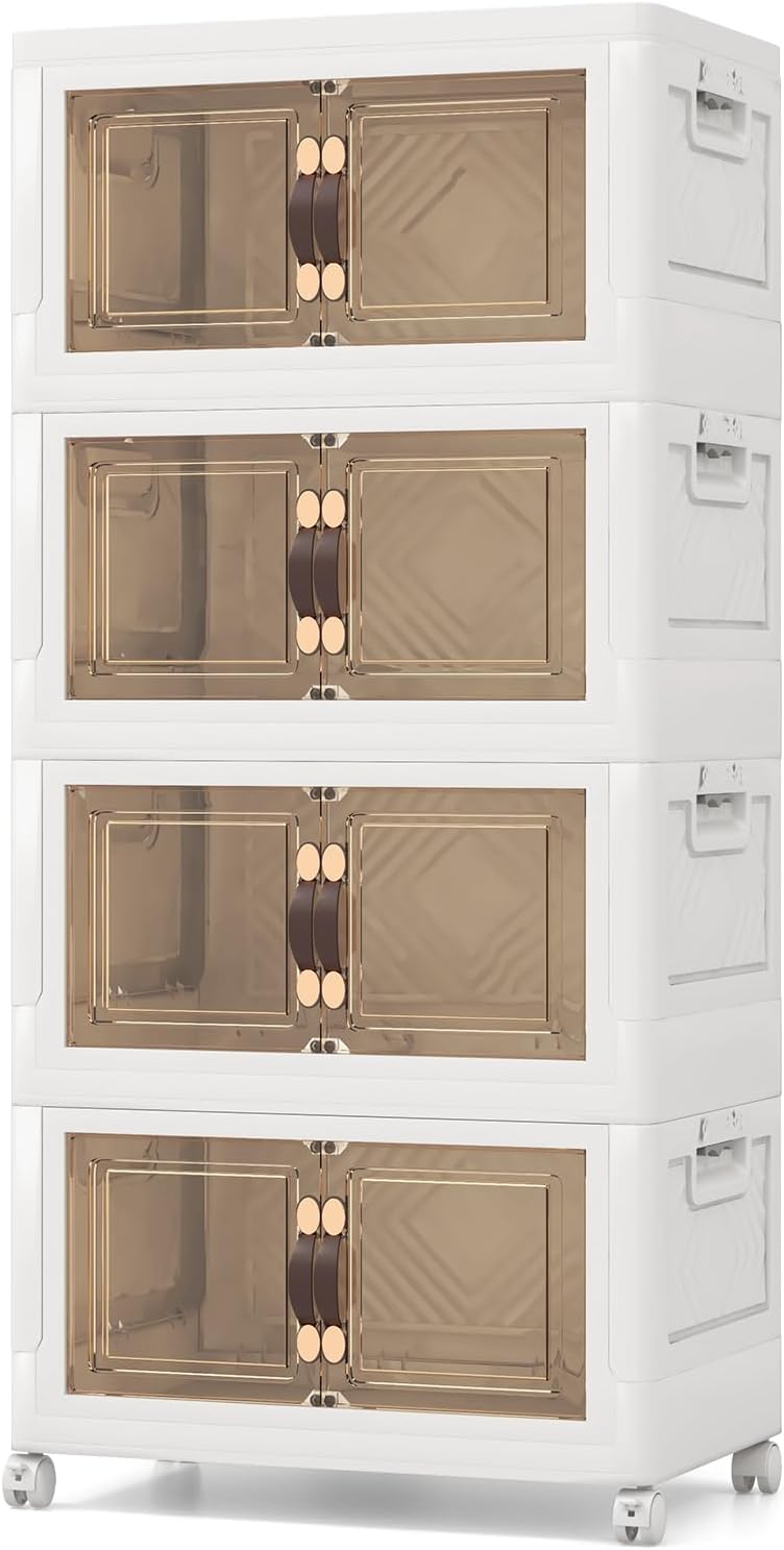 Giantex 3-Pack Storage Bins with Lids and Wheels, 50 Gal Total Capacity