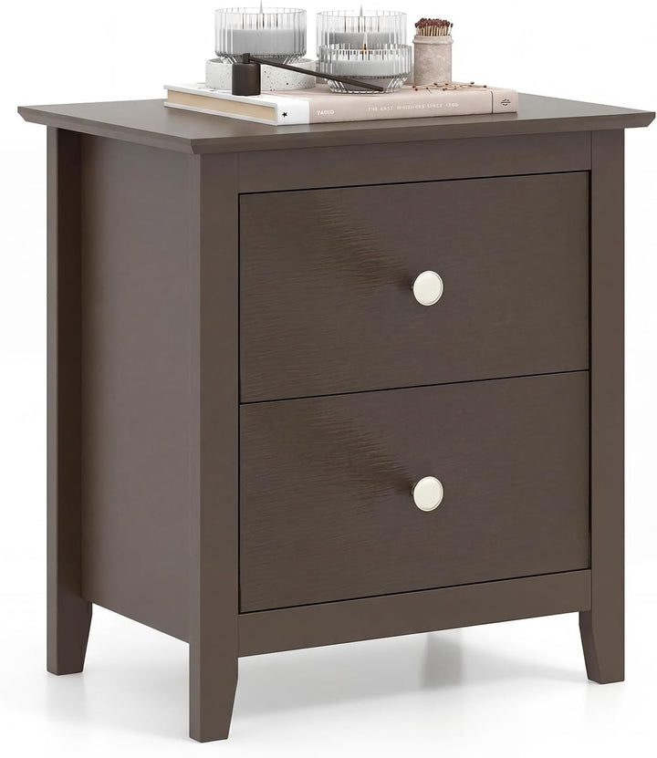 Giantex White and Black Nightstand