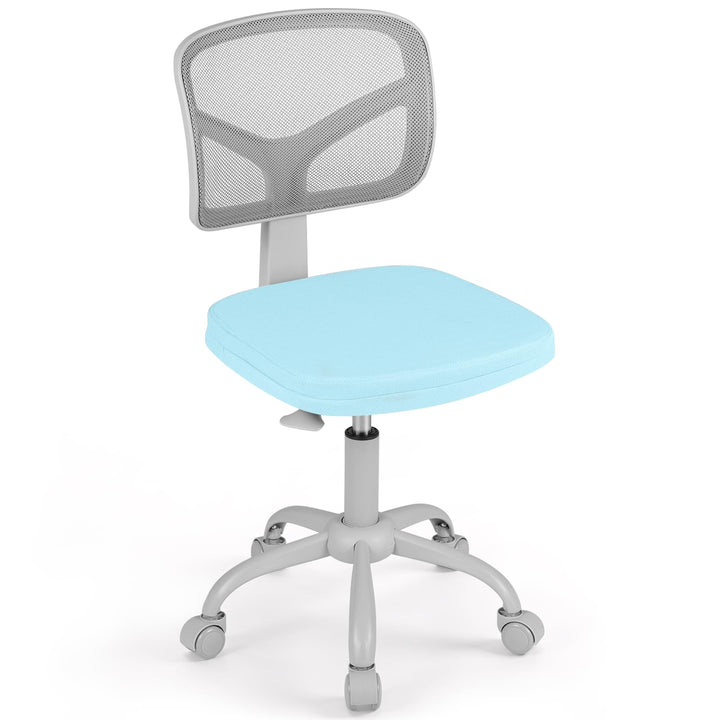 Giantex Armless Kids Desk Chair | Rolling Study Chair with Wheels &amp; Adjustable Height