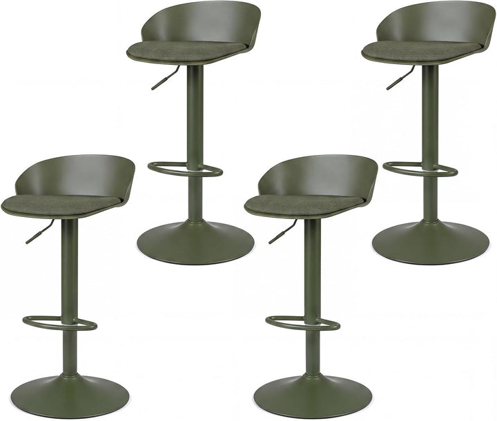 GIANTEX Swivel Bar Stools Linen Fabric Bar Chairs