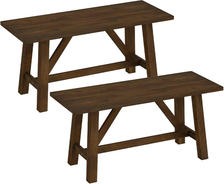 Giantex 38" Wooden Dining Bench Farmhouse Entryway Bench with Rubber Wood Frame