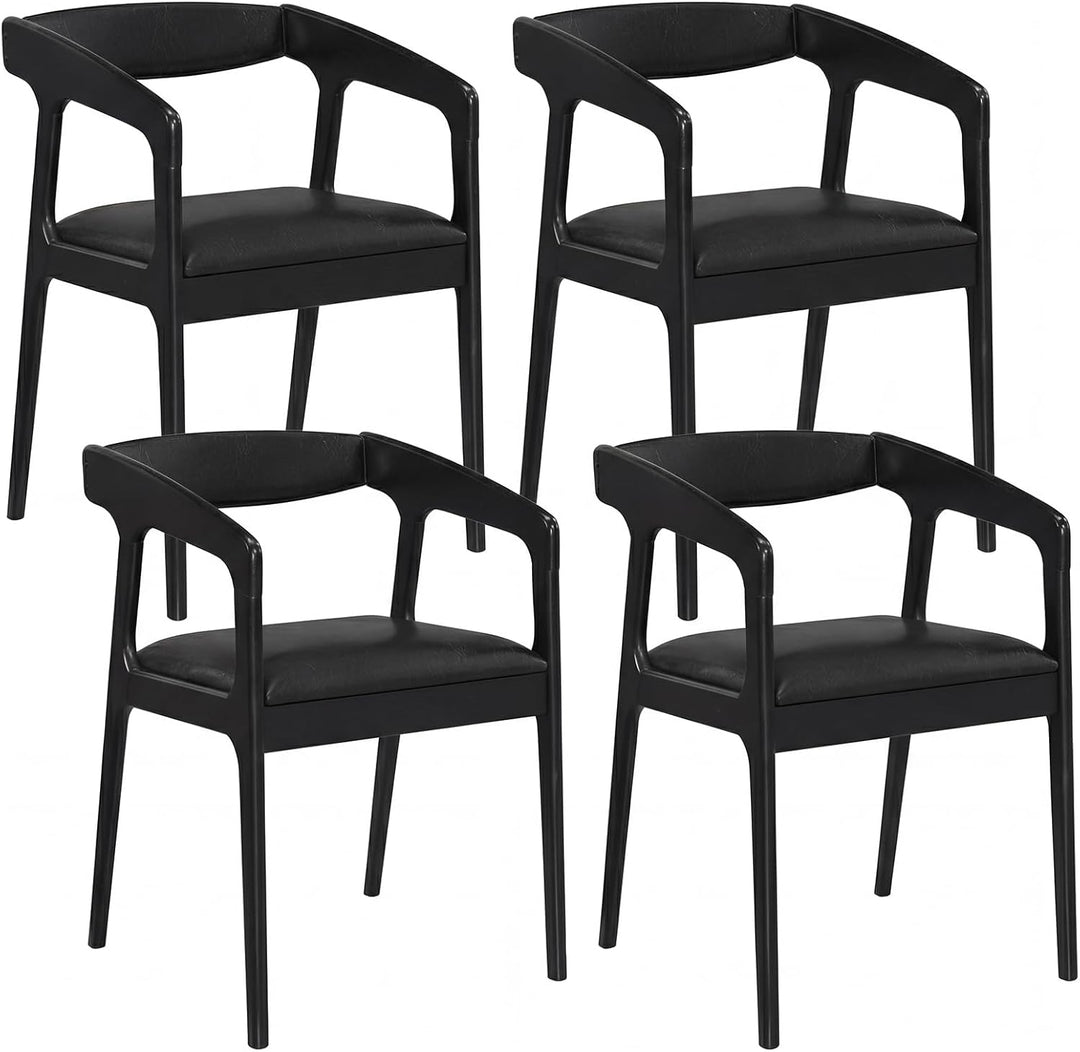 Giantex Modern Accent Chair - PU Leather Upholstered Armchairs w/Cozy Backrest &amp; Padded Seat Cushion