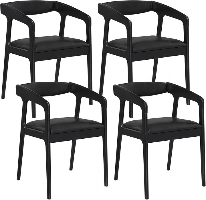 Giantex Modern Accent Chair - PU Leather Upholstered Armchairs w/Cozy Backrest &amp; Padded Seat Cushion