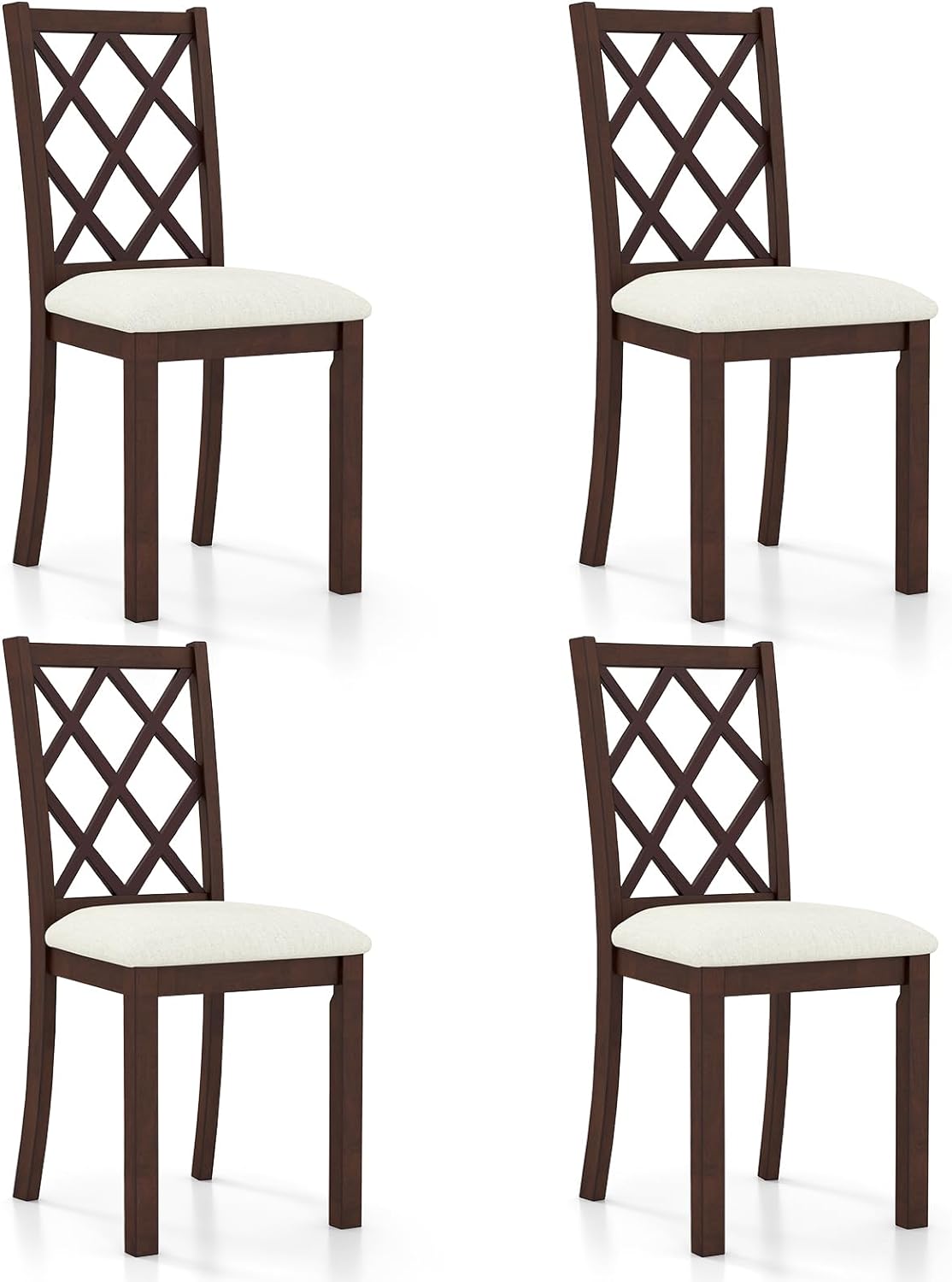 Giantex Wood Dining Chairs Set of 2, Farmhouse Kitchen Chair with Rubber Wood Legs, Max Load 400 Lbs