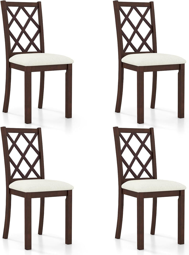 Giantex Wood Dining Chairs Set of 2, Farmhouse Kitchen Chair with Rubber Wood Legs, Max Load 400 Lbs