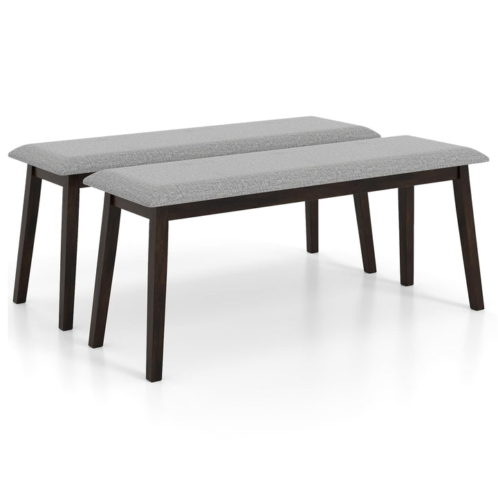 GIANTEX 43.5" Upholstered Dining Bench with Rubber Wood Frame (1/2)