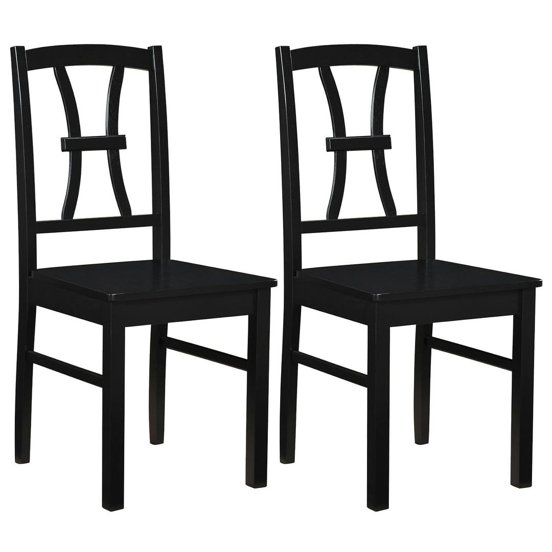 GIANTEX Solid Wood White Kitchen Chairs w/ Elegant High Back (2/4)