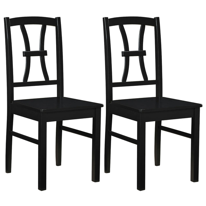 GIANTEX Solid Wood White Kitchen Chairs w/ Elegant High Back (2/4)