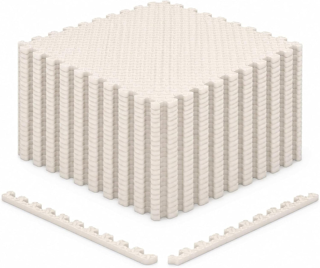 GIANTEX Interlocking Foam Tiles, EVA Foam Mats | 1/2 Inch Thick Puzzle Floor Tiles with Border Edge