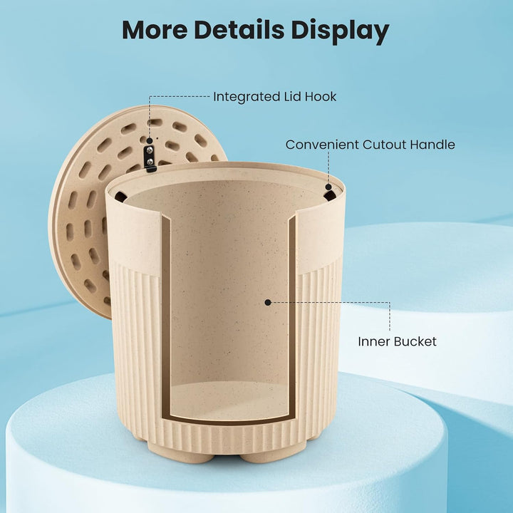 GIANTEX 3-in-1 Outdoor Ice Bucket &amp; Cooler Side Table with Storage
