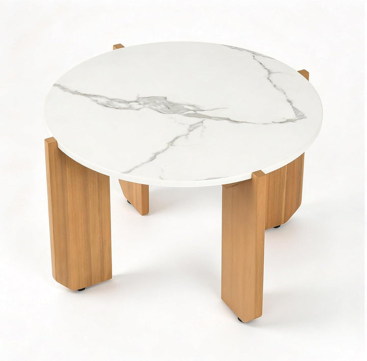 GIANTEX  Center Table with Faux Marble Tabletop