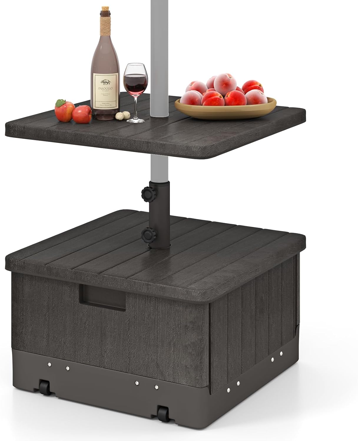 Giantex Outdoor Side Table with Umbrella Stand