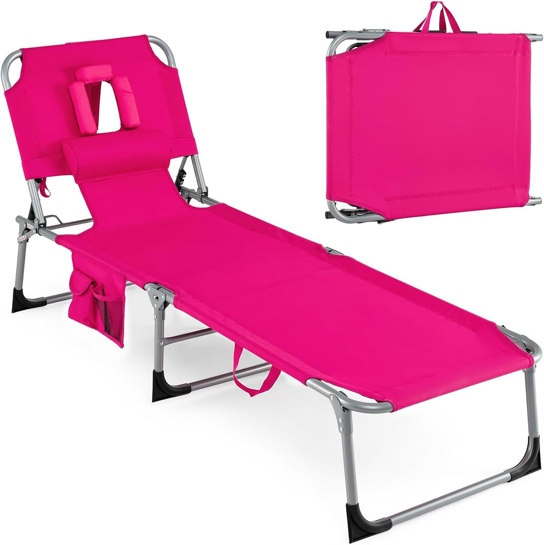 Giantex Tanning Chair with Face Arm Holes Folding Chair