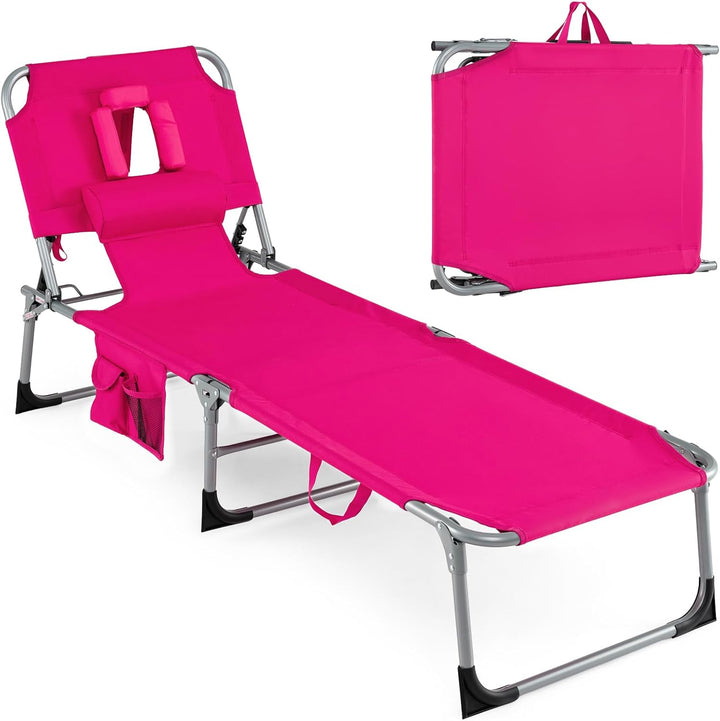 Giantex Tanning Chair with Face Arm Holes Folding Chair