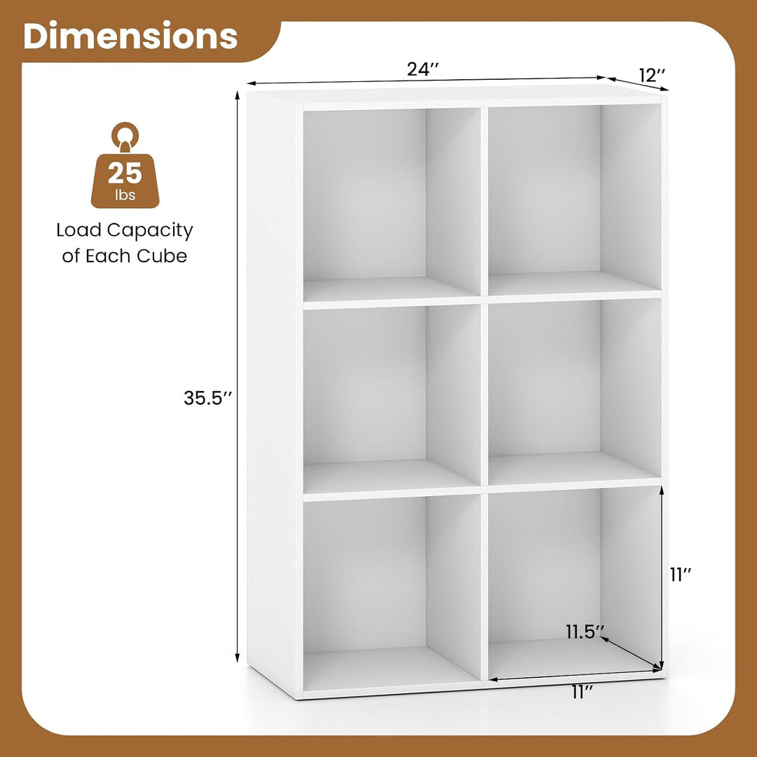 GIANTEX Cube Bookshelf Tool-Free Assembly Wooden Book Shelf