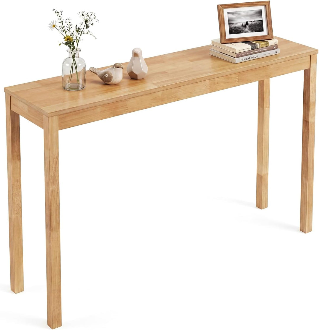 Giantex Wood Console Table | 48" Narrow Entryway Table with Solid Wood Legs &amp; Thickened Top
