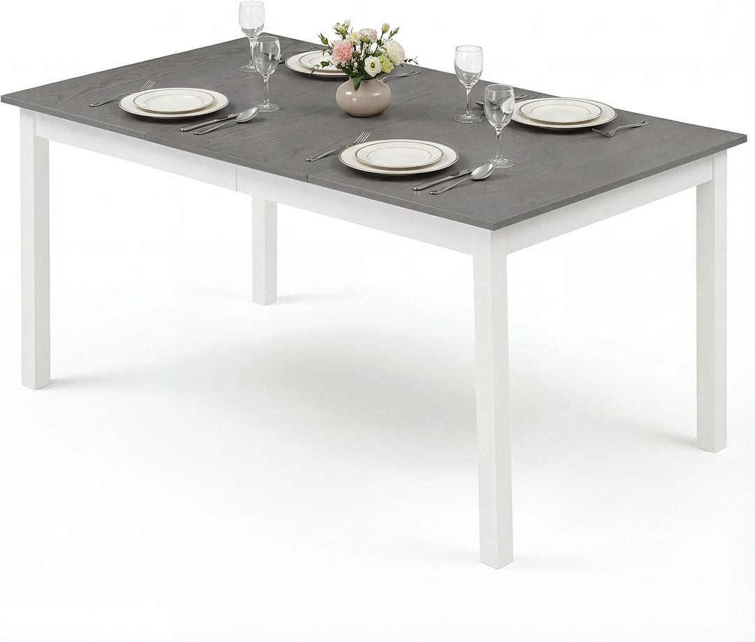 Giantex 60-inches Rectangular Dinner Tables with Solid Rubber Wood Legs