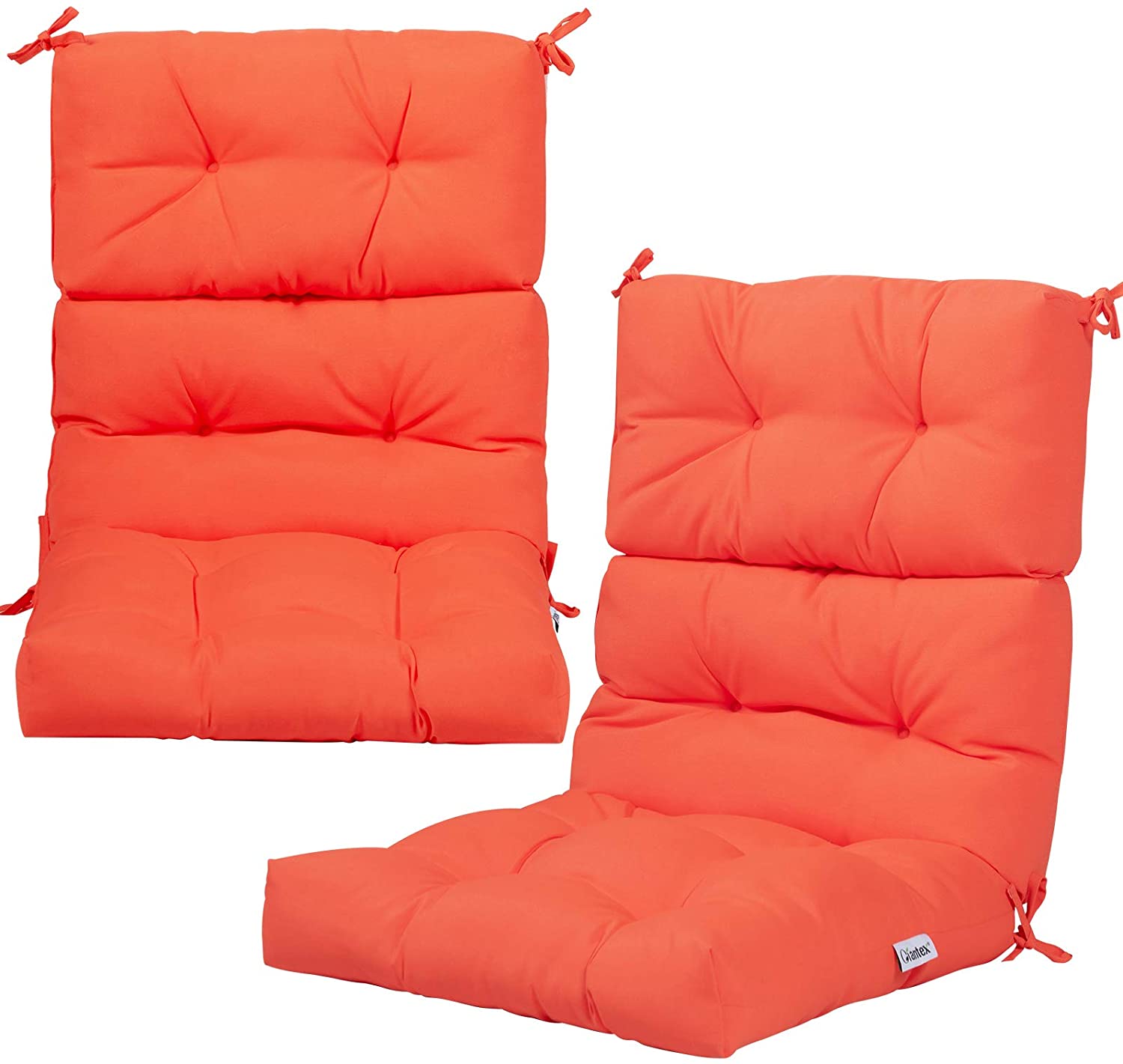 4.5 Inch Thick Outdoor High Back Chair Pads | Tufted Patio Cushion