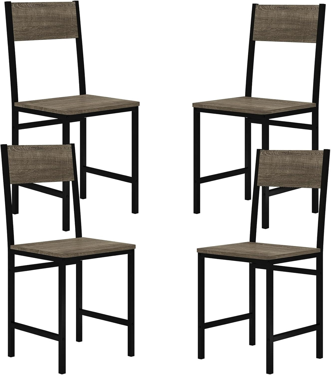 Giantex Dining Chairs Set, Industrial Kitchen Chairs with Metal Legs, Slanted Back