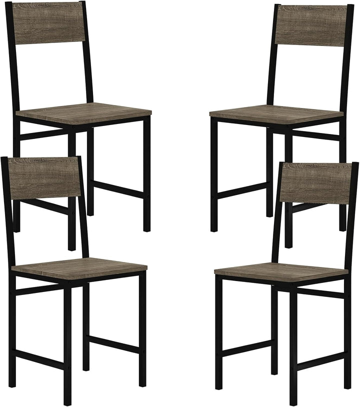 Giantex Dining Chairs Set, Industrial Kitchen Chairs with Metal Legs, Slanted Back