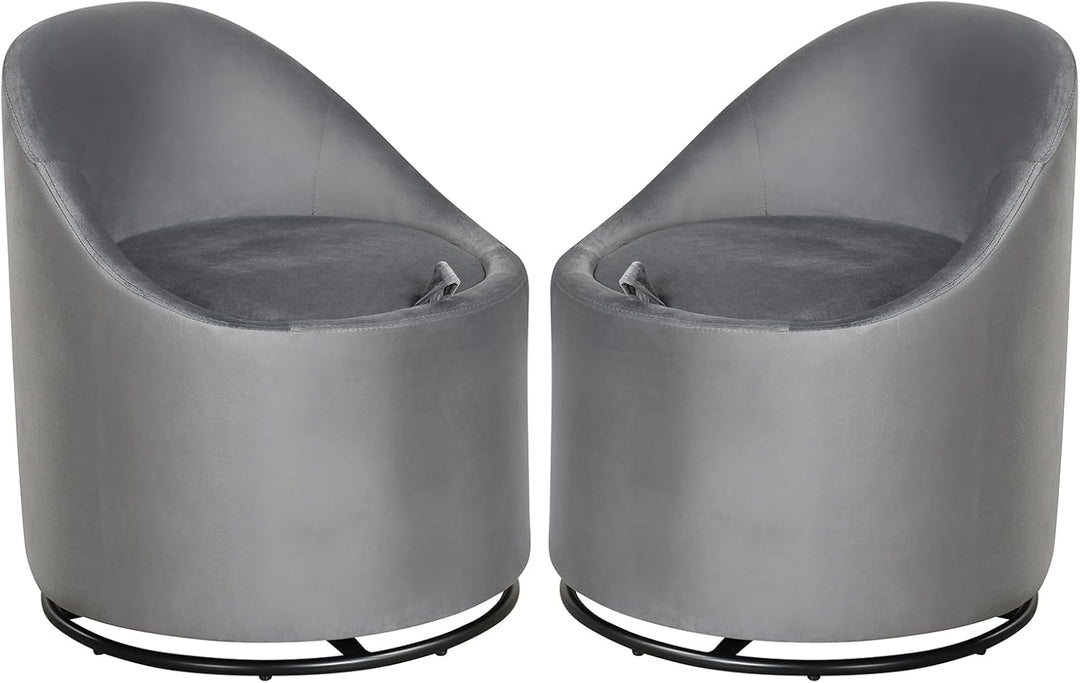 Giantex Swivel Accent Chair with Storage, 360° Upholstered Vanity Chair with Backrest